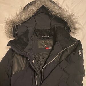BNWOT $650 Spyder Womens Falline Down Jacket Faux Fur Hood Trim